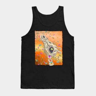 Giraffe Skull Head -Dia De Los Muertos -  Colorful Giraffe - Wild Life Tank Top